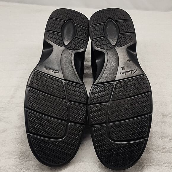 CLARKS TOUAREG VIBE BLACK LEATHER OXFORDS MENS 12 M GUC MADE IN INDIA - Picture 9 of 16